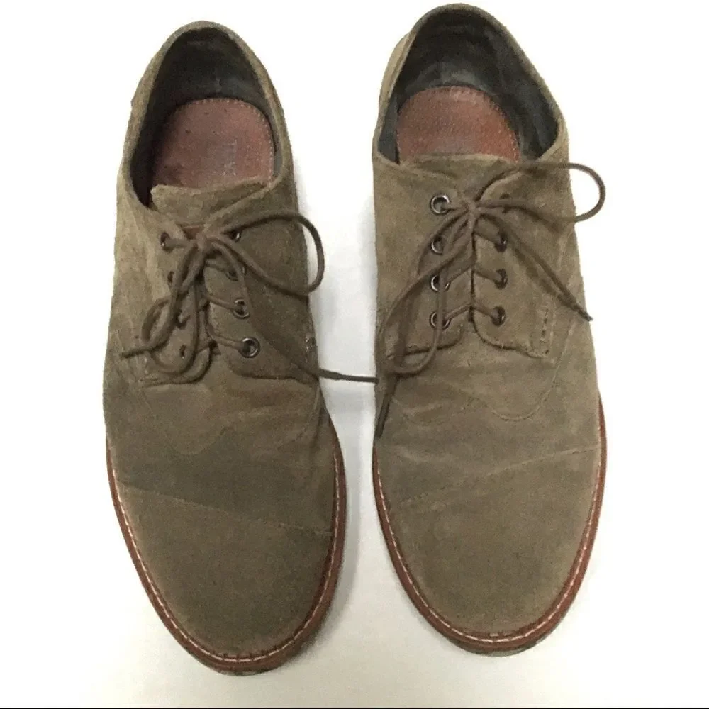 ‎Toms camo wing tip suede oxford loafers 12